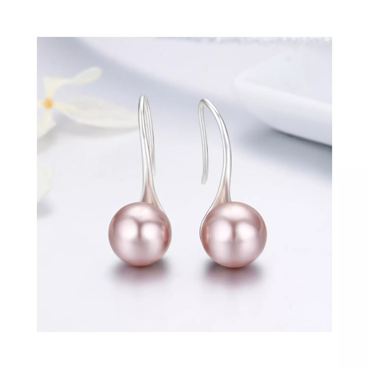 Cercei din argint Elegant Pearls rose, Argint 925, Pentru Femei