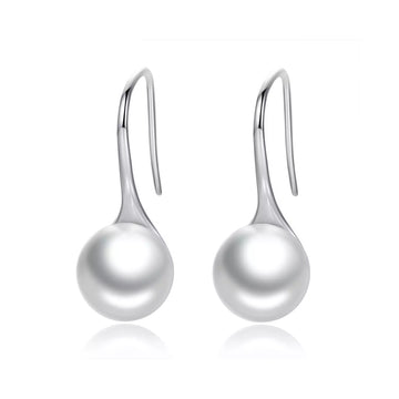 Cercei din argint Elegant Pearls white, Argint 925, Pentru Femei