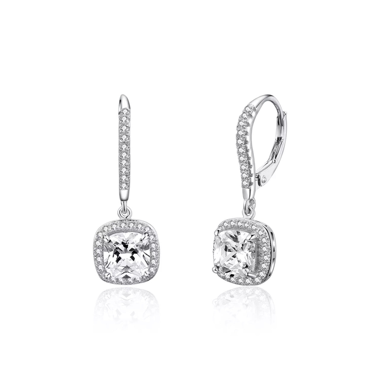 Cercei din argint Elegant Square, Argint 925, Pentru Femei