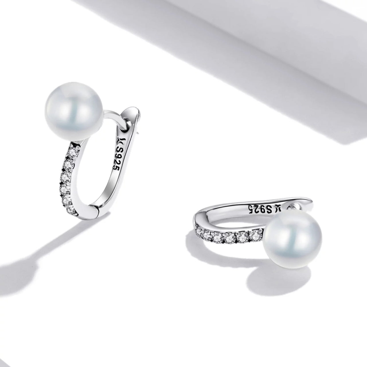 Cercei din argint Elegant Top Pearl, Argint 925, Pentru Femei 1.90g