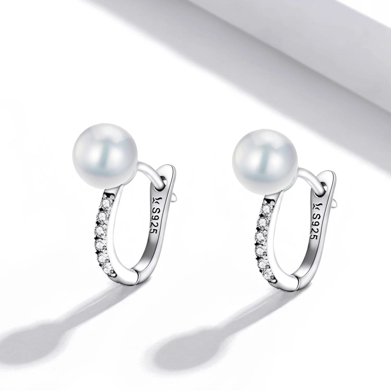 Cercei din argint Elegant Top Pearl, Argint 925, Pentru Femei 1.90g