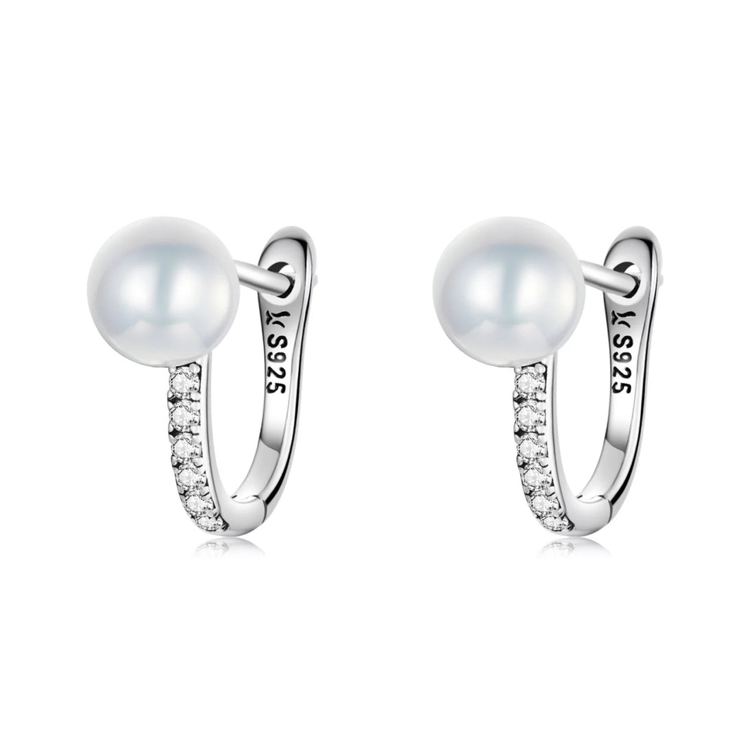 Cercei din argint Elegant Top Pearl, Argint 925, Pentru Femei 1.90g