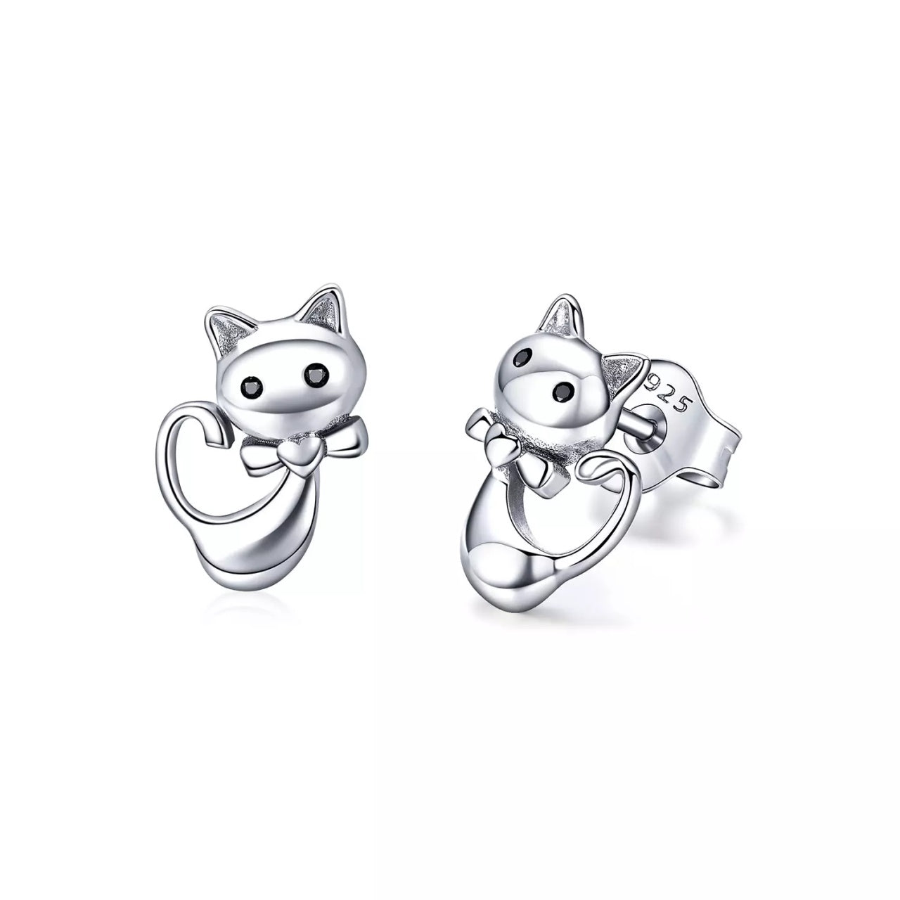 Cercei din argint Fairy Tail Cats, Argint 925, Pentru Femei 1.93g