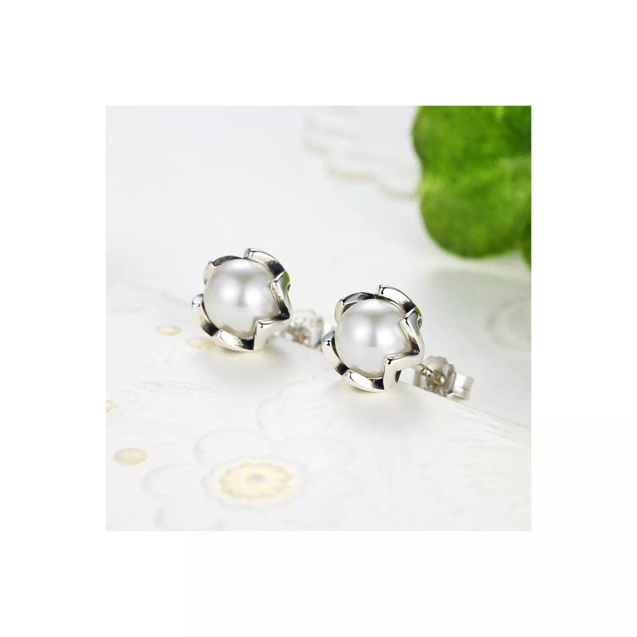 Cercei din argint Fancy Pearl silver, Argint 925, Pentru Femei 1.65g