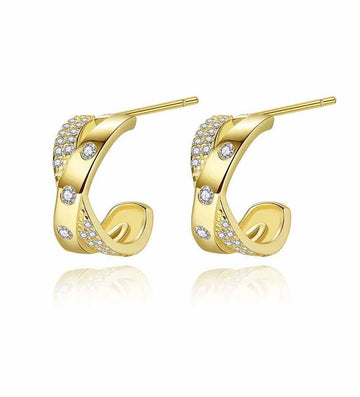 Cercei Din Argint 925 Fine Statement Hoop Gold 2.1g