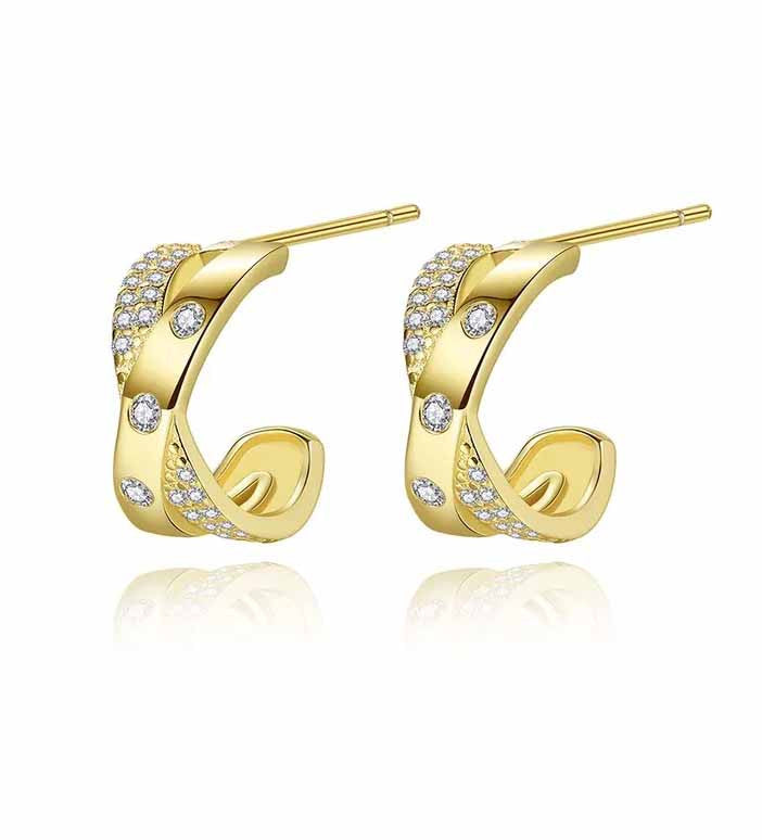 Cercei Din Argint 925 Fine Statement Hoop Gold 2.1g