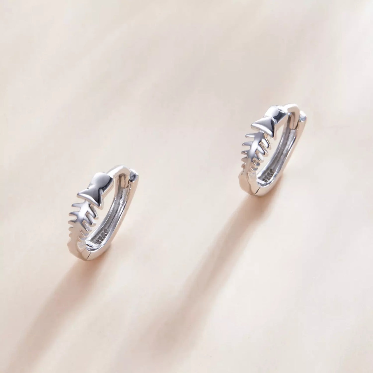 Cercei din argint Fish Bone, Argint 925, Pentru Femei