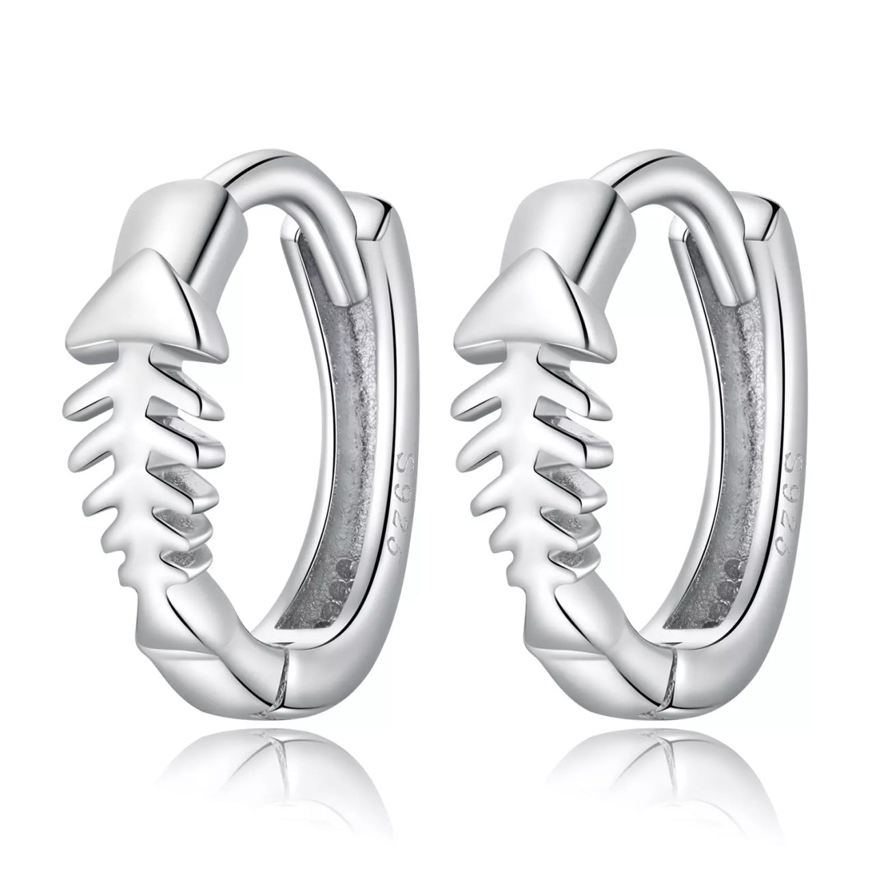 Cercei din argint Fish Bone, Argint 925, Pentru Femei