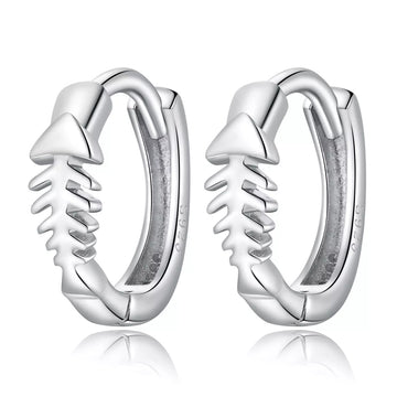 Cercei din argint Fish Bone, Argint 925, Pentru Femei