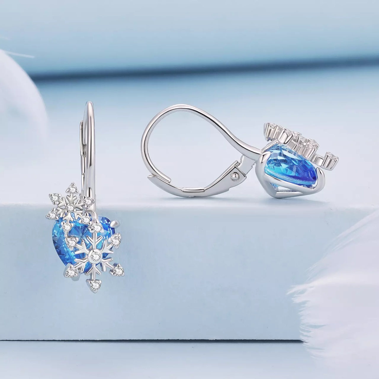 Cercei din argint Frozen Heart, Argint 925, Pentru Femei