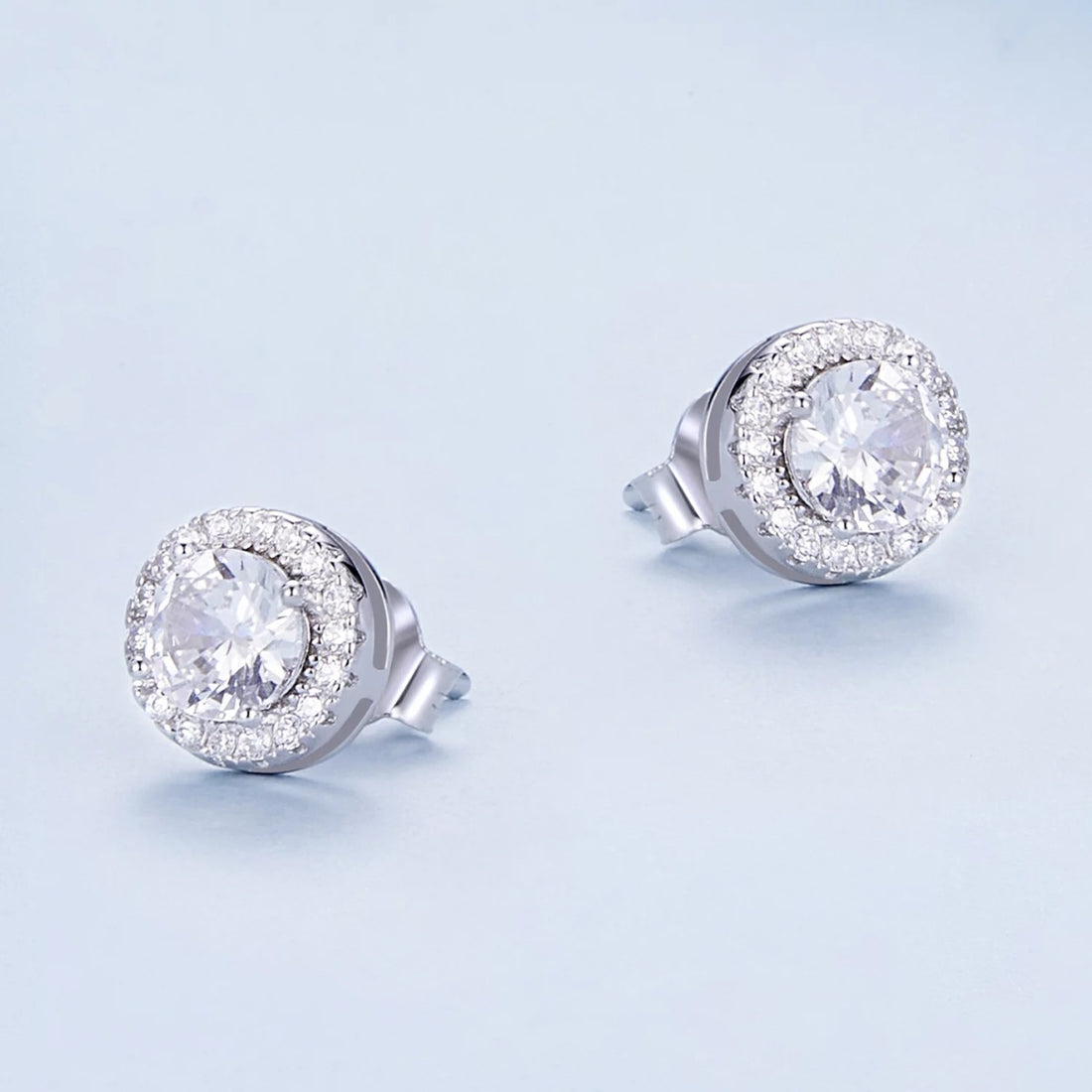 Cercei din argint Gemstone Round Studs, Argint 925, Pentru Femei