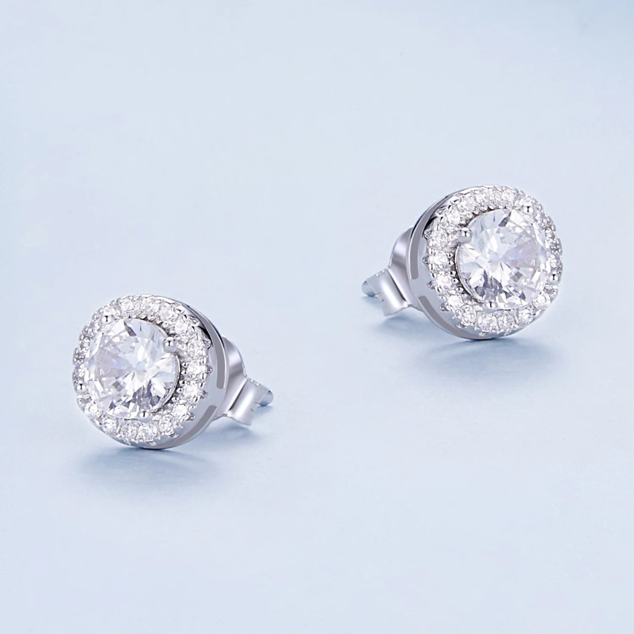 Cercei din argint Gemstone Round Studs, Argint 925, Pentru Femei
