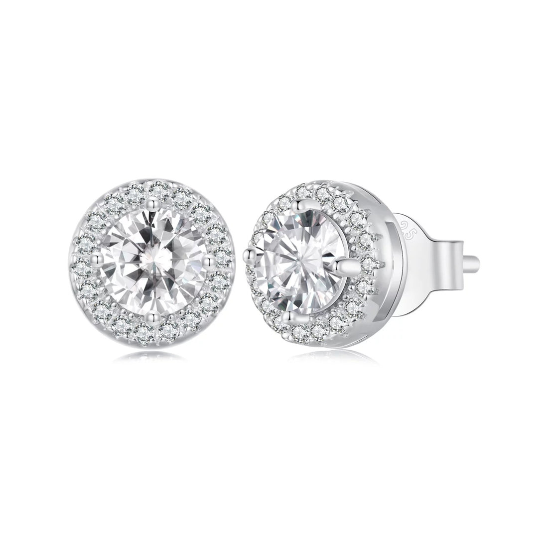 Cercei din argint Gemstone Round Studs, Argint 925, Pentru Femei