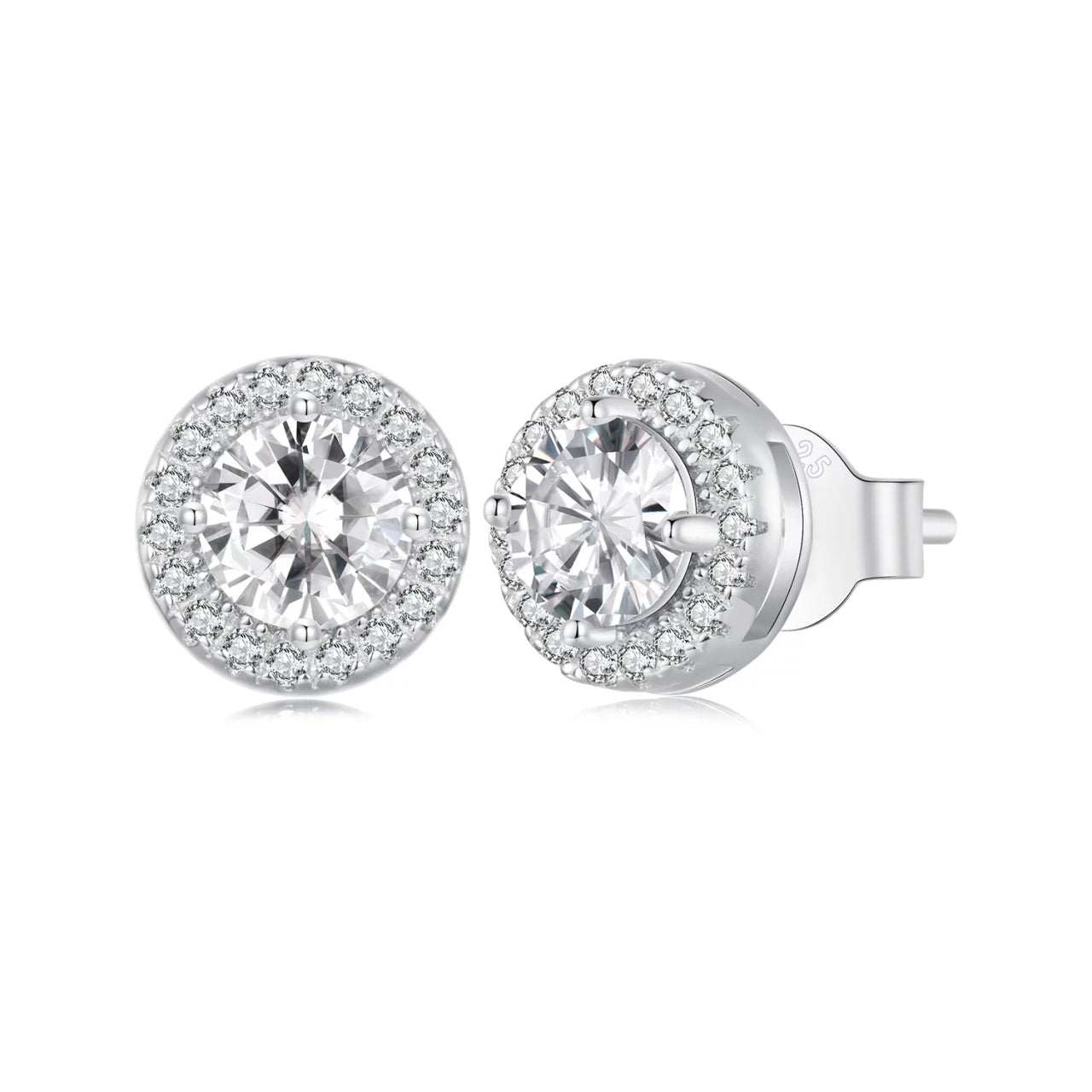 Cercei din argint Gemstone Round Studs, Argint 925, Pentru Femei