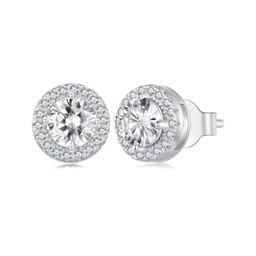 Cercei din argint Gemstone Round Studs, Argint 925, Pentru Femei
