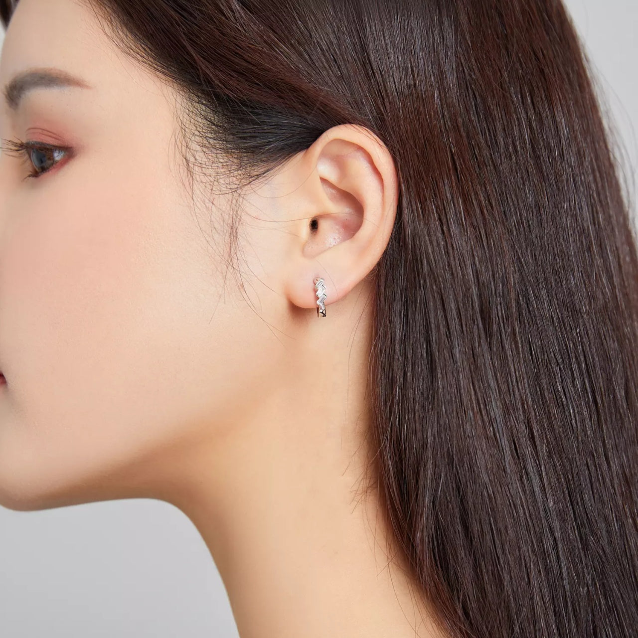 Cercei din argint Geometric Silver Hoops, Argint 925, Pentru Femei
