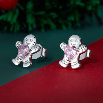 Cercei din argint Gingerbread Man, Argint 925, Pentru Femei