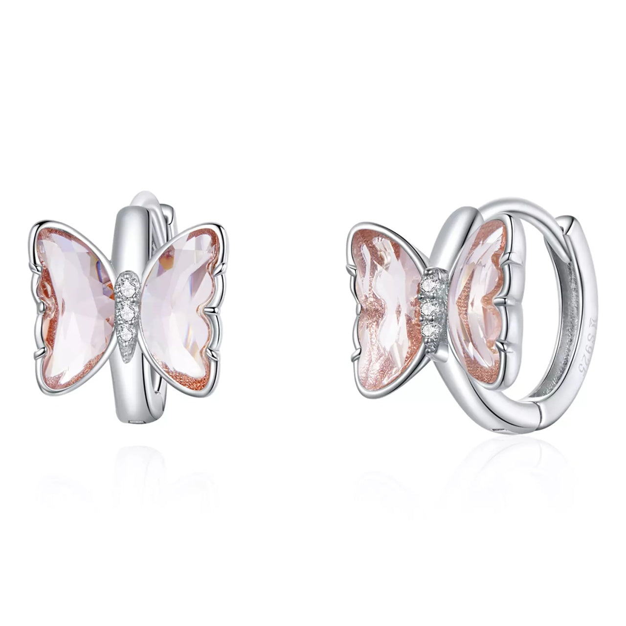 Cercei din argint Glam Butterflies, Argint 925, Pentru Femei