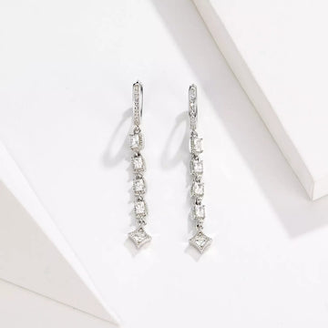 Cercei din argint Glamour Chain Hoops, Argint 925, Pentru Femei 3.45g