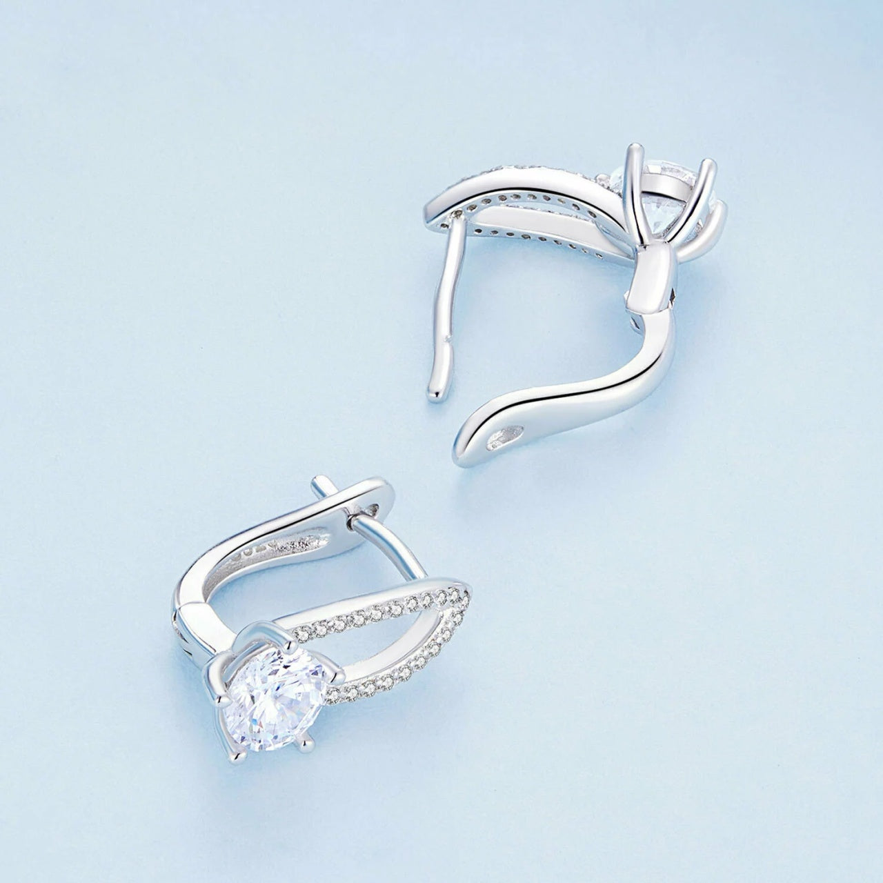 Cercei din argint Glamour Crystals, Argint 925, Pentru Femei
