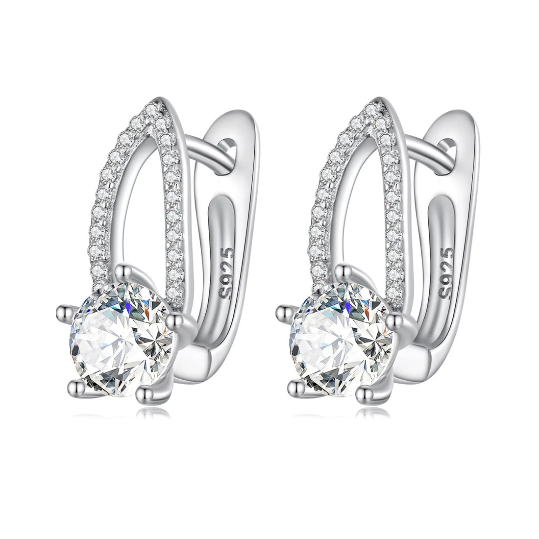 Cercei din argint Glamour Crystals, Argint 925, Pentru Femei