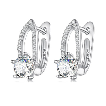 Cercei din argint Glamour Crystals, Argint 925, Pentru Femei