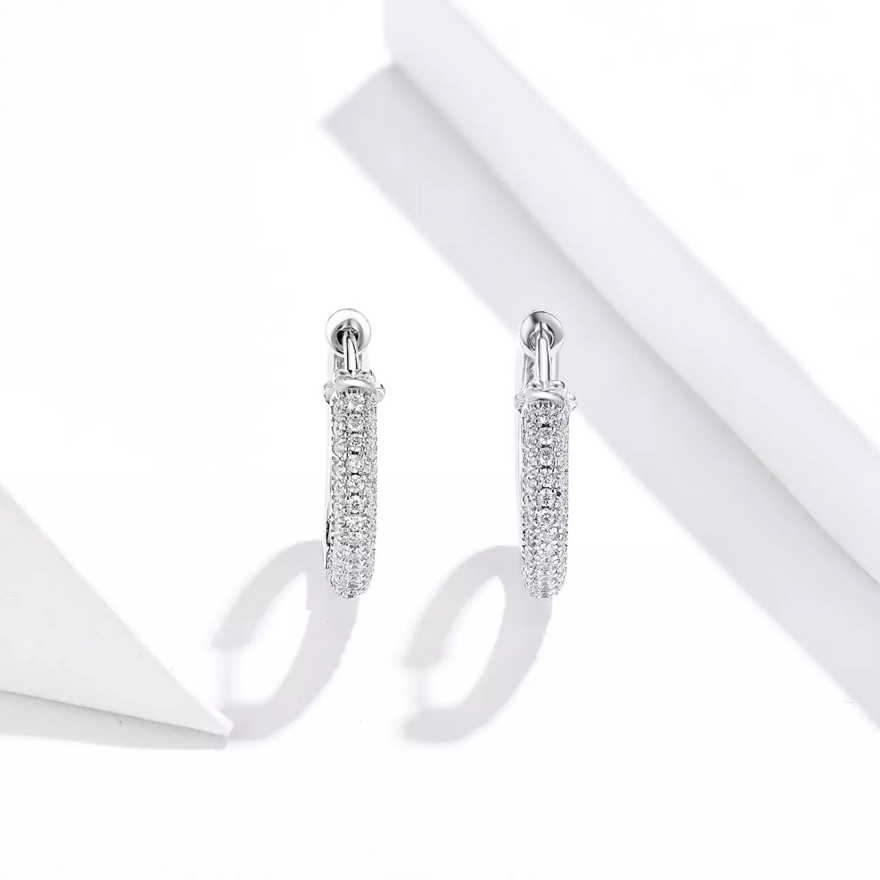 Cercei din argint Glamour Hoops, Argint 925, Pentru Femei