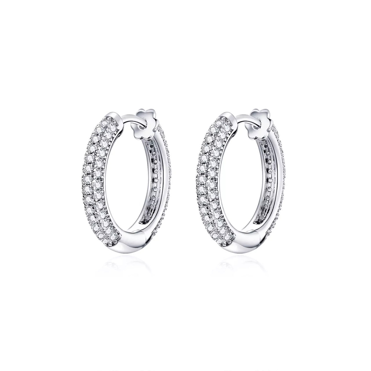 Cercei din argint Glamour Hoops, Argint 925, Pentru Femei