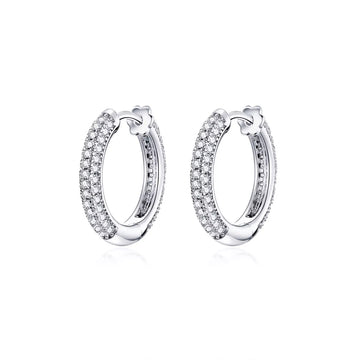Cercei din argint Glamour Hoops, Argint 925, Pentru Femei