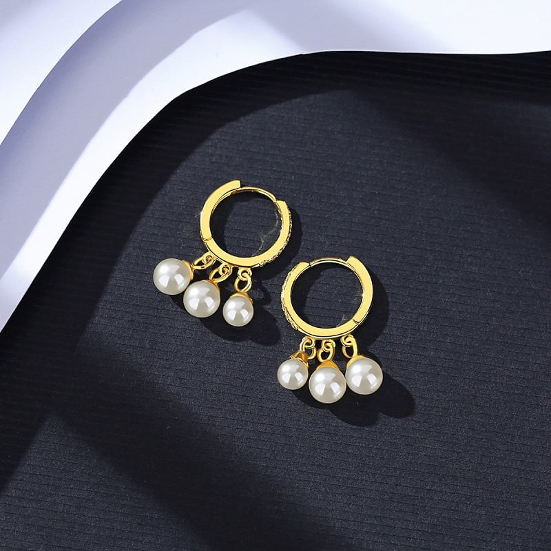 Cercei din Argint 925 Gold Pearls 1.9g