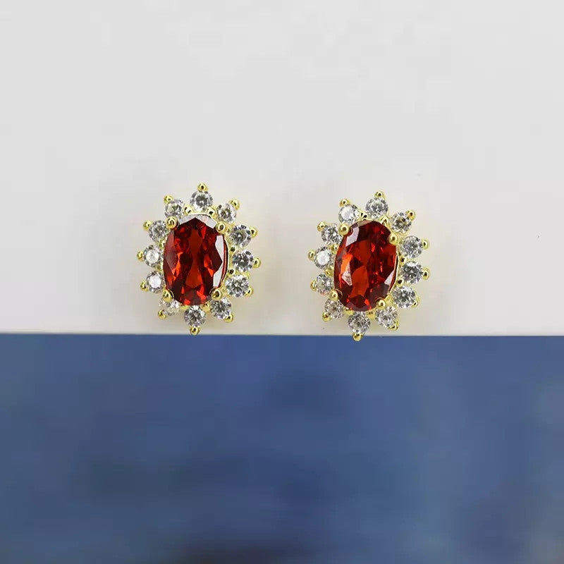 Cercei Din Argint 925 Gold Red