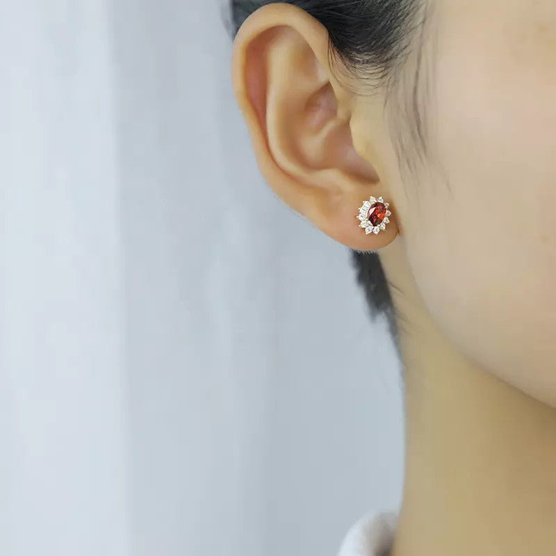 Cercei Din Argint 925 Gold Red