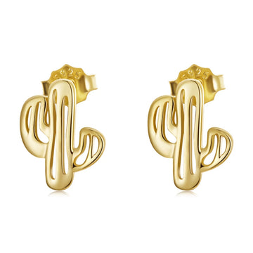 Cercei din argint Golden Cactus, Argint 925, Pentru Femei 0.86g
