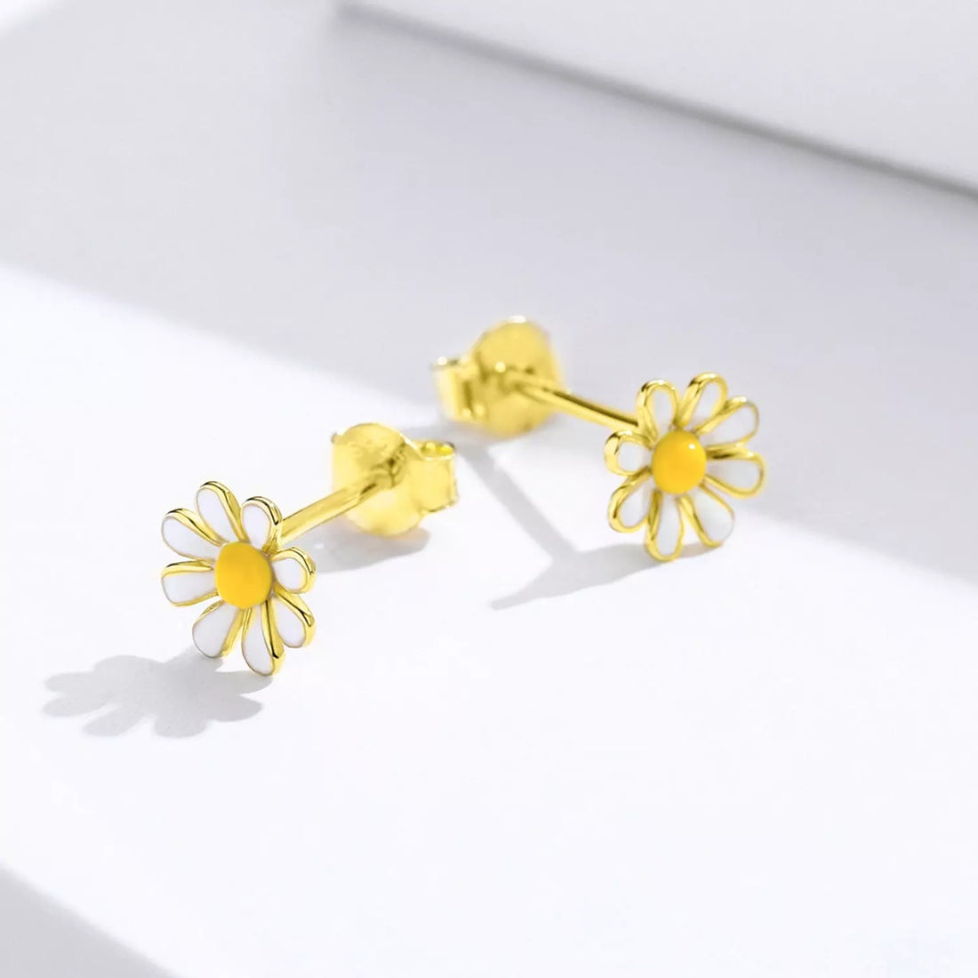 Cercei din argint Golden Daisy, Argint 925, Pentru Femei 0.89g
