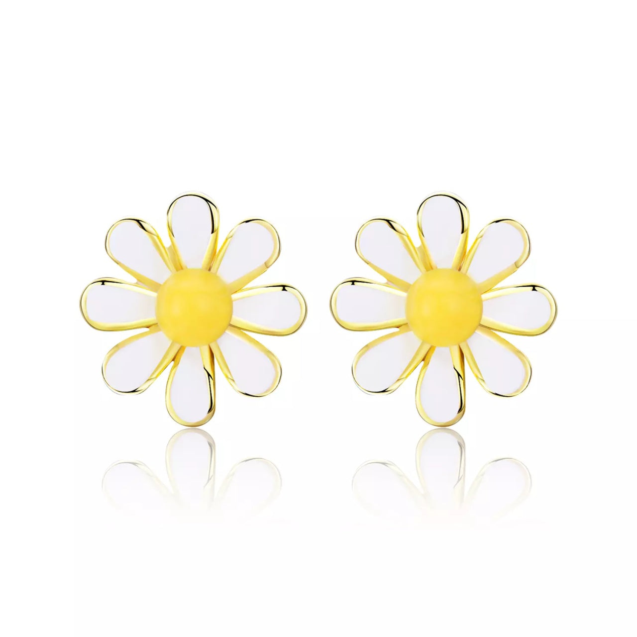 Cercei din argint Golden Daisy, Argint 925, Pentru Femei 0.89g