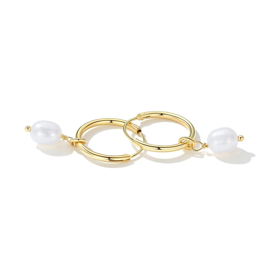 Cercei din argint Golden Drop Pearls, Argint 925, Pentru Femei