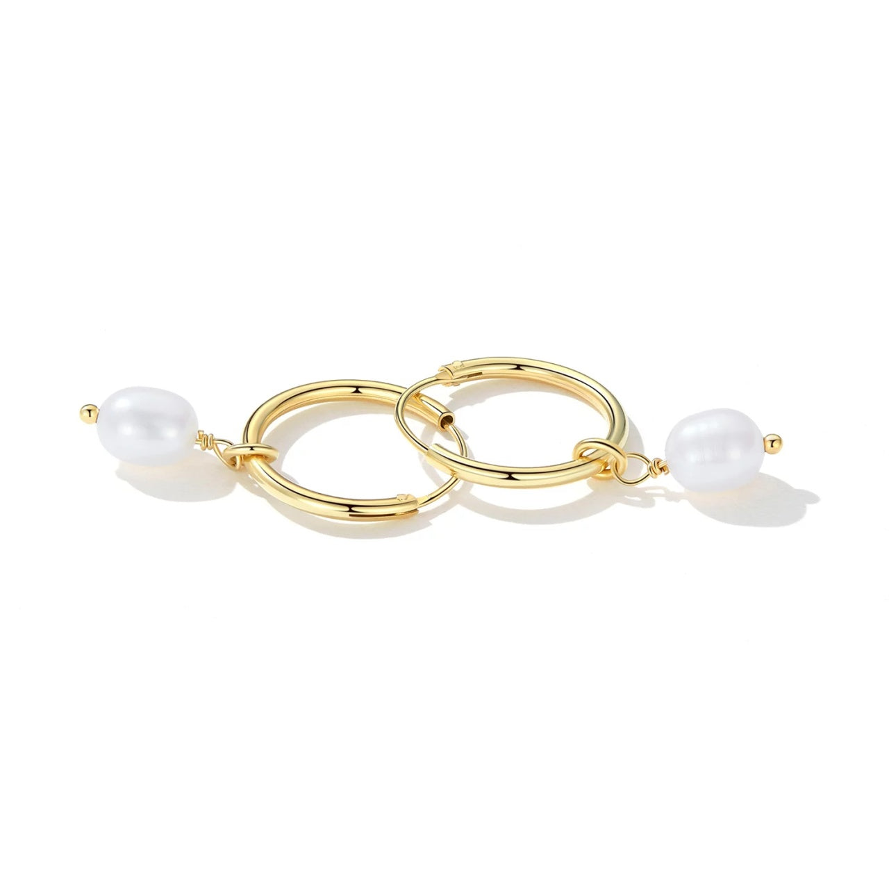 Cercei din argint Golden Drop Pearls, Argint 925, Pentru Femei