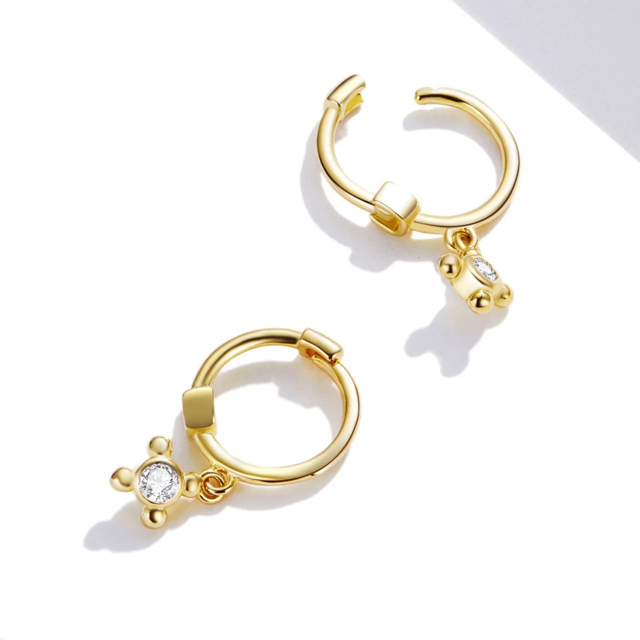 Cercei din argint Golden Drop Spark, Argint 925, Pentru Femei 0.87g