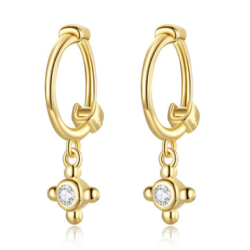 Cercei din argint Golden Drop Spark, Argint 925, Pentru Femei 0.87g