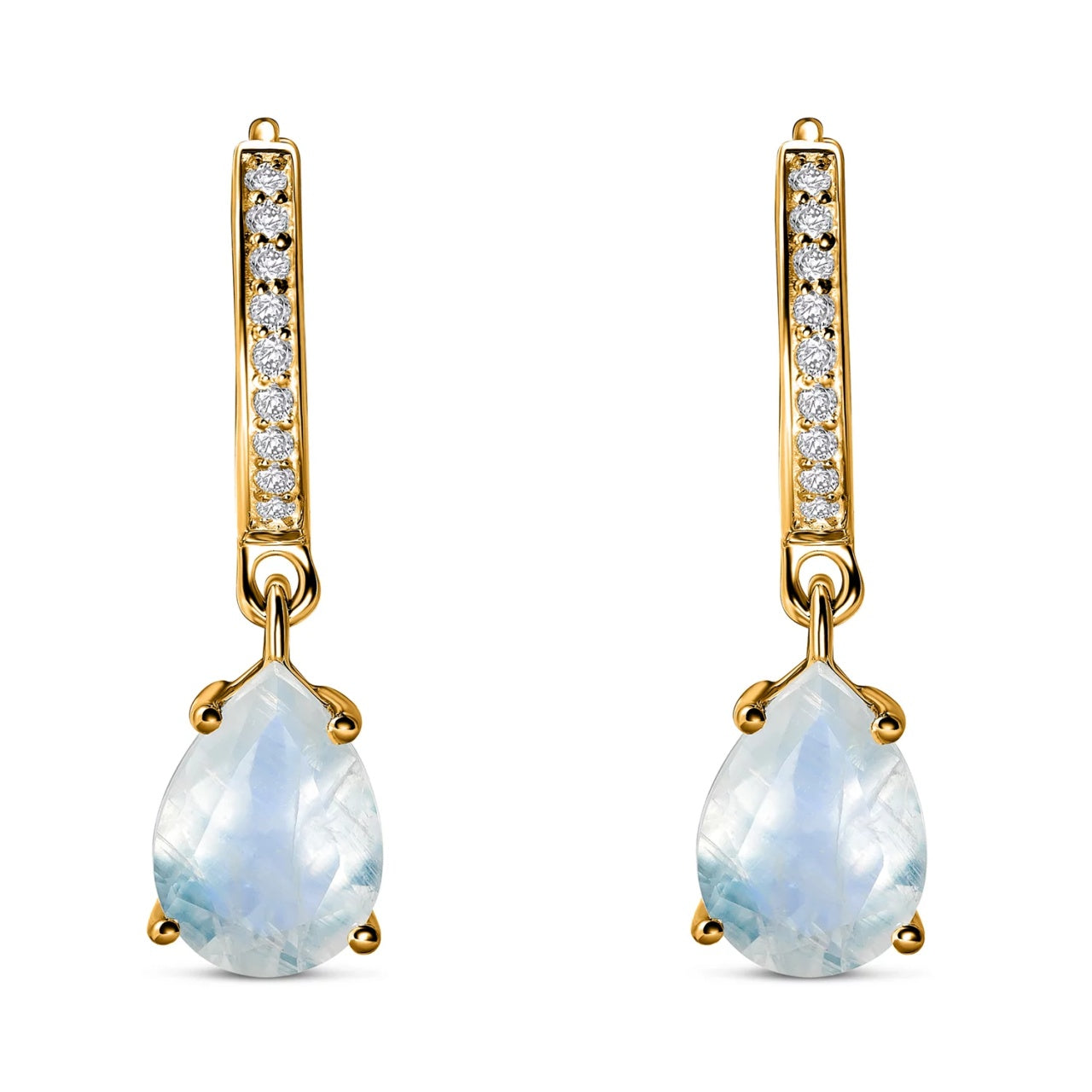 Cercei din argint Golden Elegant Moonstone Drop, Argint 925, Pentru Femei