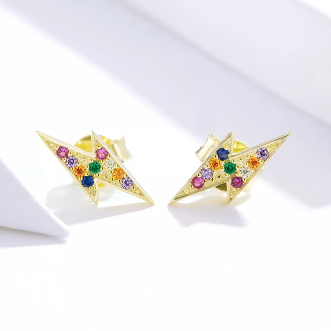 Cercei din argint Golden Flash Studs, Argint 925, Pentru Femei 1.02g