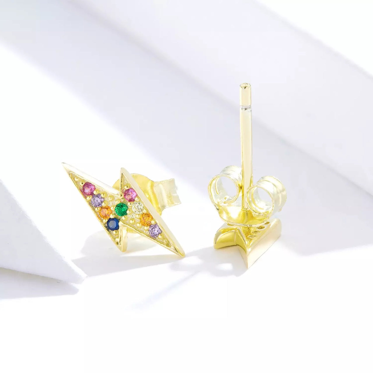 Cercei din argint Golden Flash Studs, Argint 925, Pentru Femei 1.02g