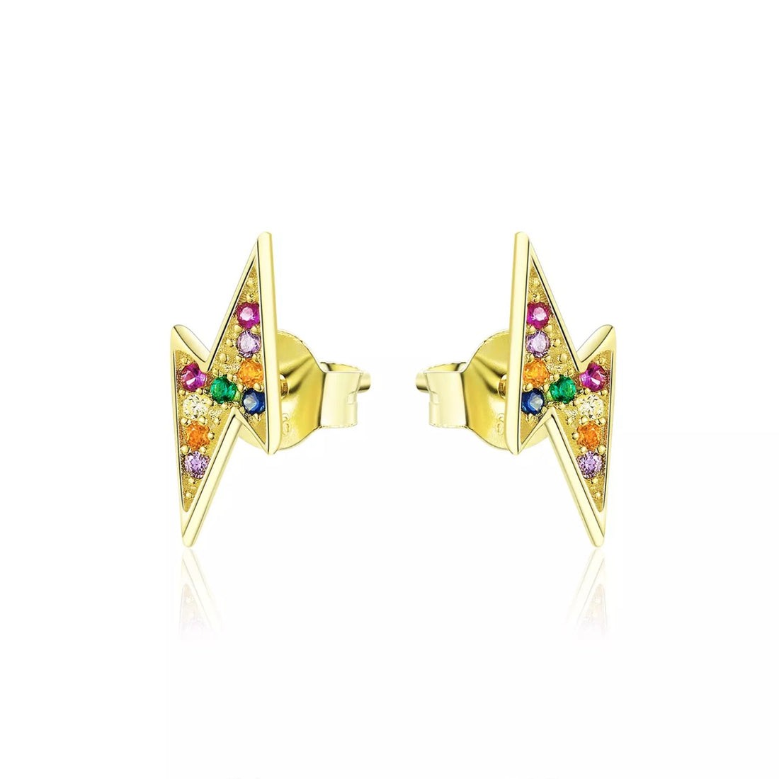 Cercei din argint Golden Flash Studs, Argint 925, Pentru Femei 1.02g