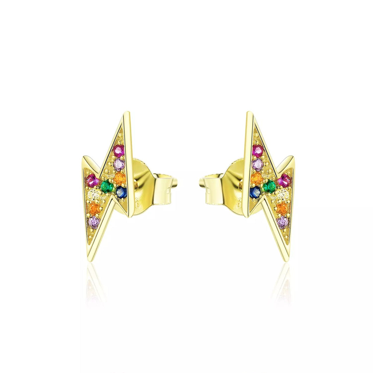 Cercei din argint Golden Flash Studs, Argint 925, Pentru Femei 1.02g