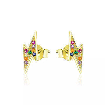 Cercei din argint Golden Flash Studs, Argint 925, Pentru Femei 1.02g
