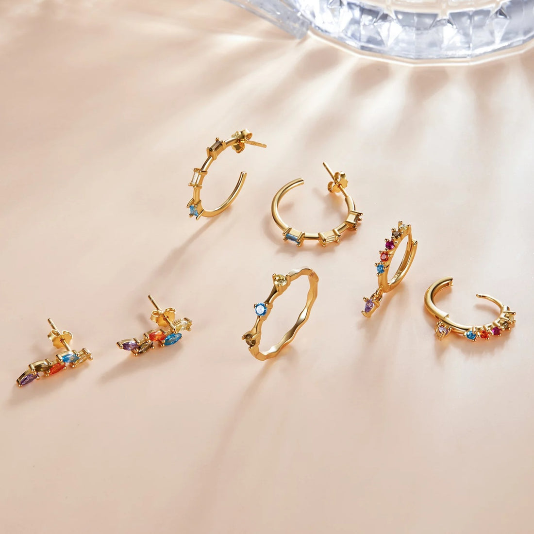 Cercei din argint Golden Mix, Argint 925, Pentru Femei