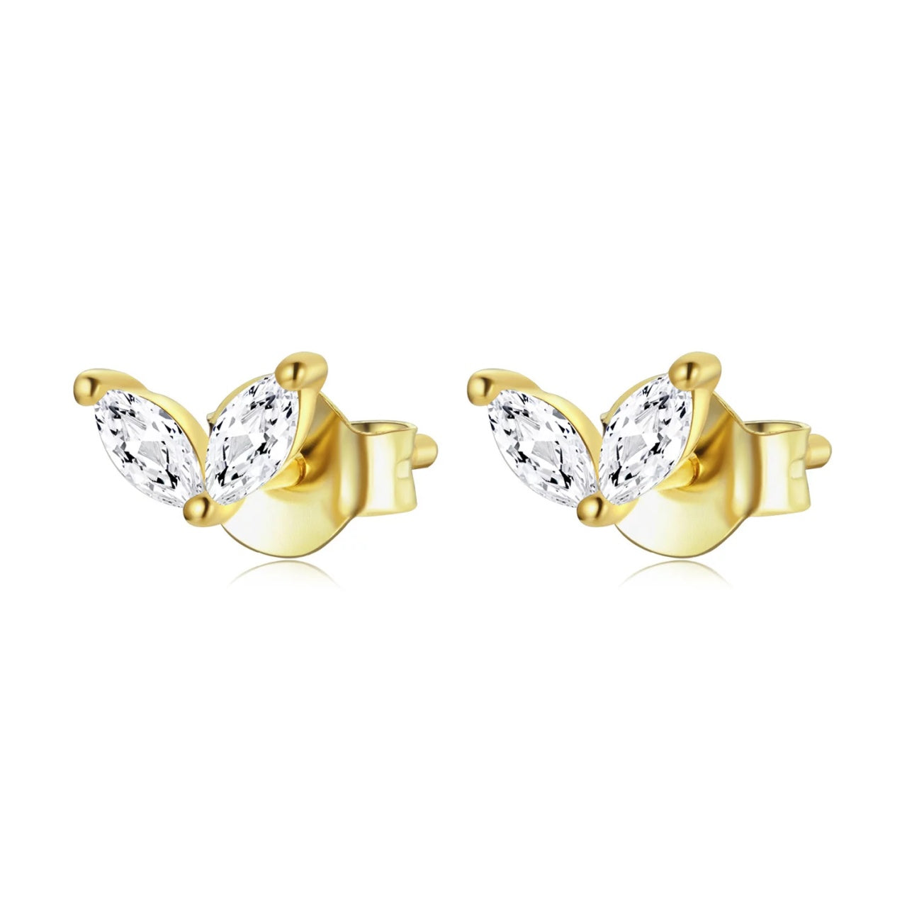 Cercei din argint Golden Oval Crystals, Argint 925, Pentru Femei