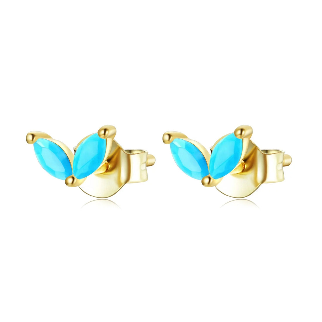 Cercei din argint Golden Oval Turquoise, Argint 925, Pentru Femei