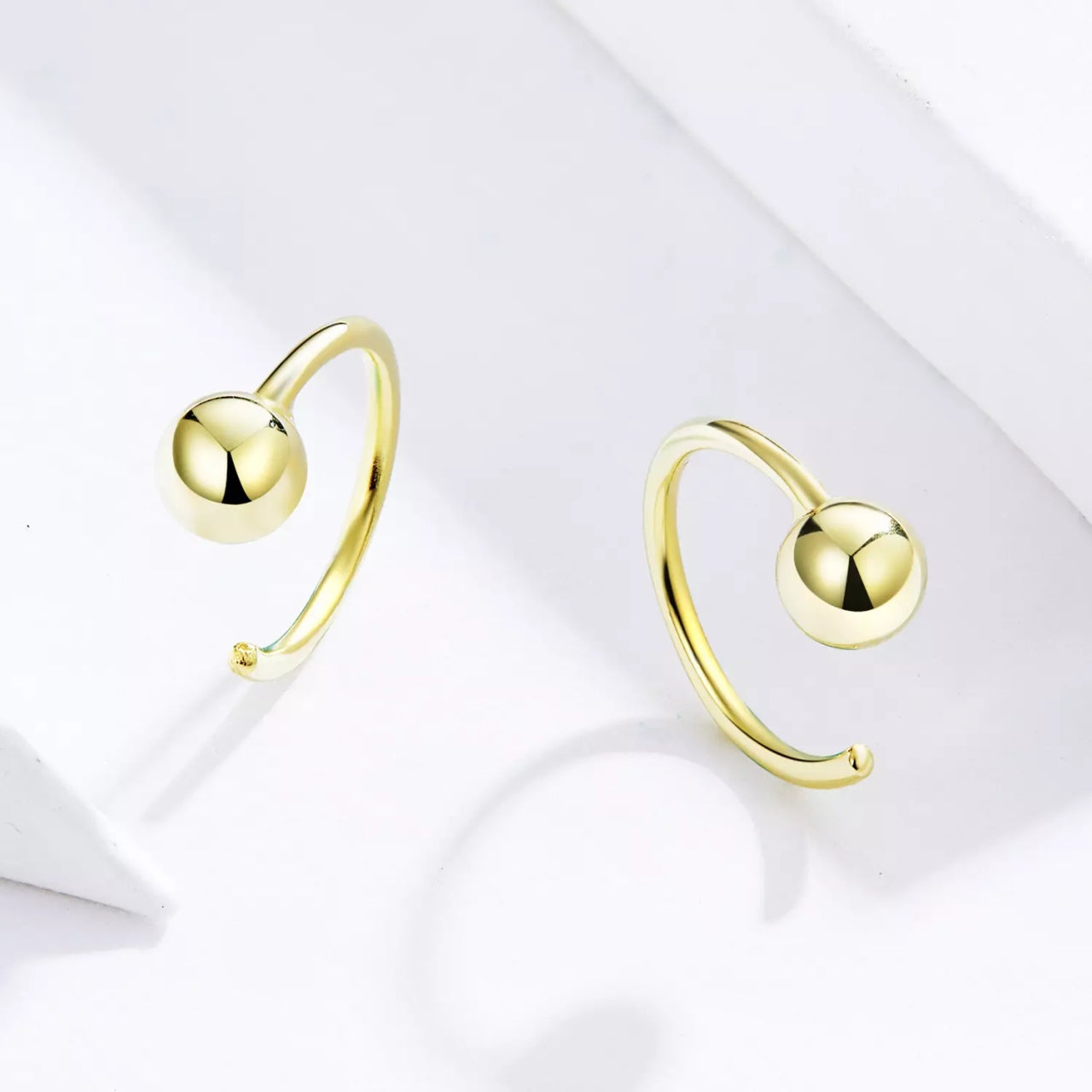 Cercei din argint Golden Tiny Hoops, Argint 925, Pentru Femei