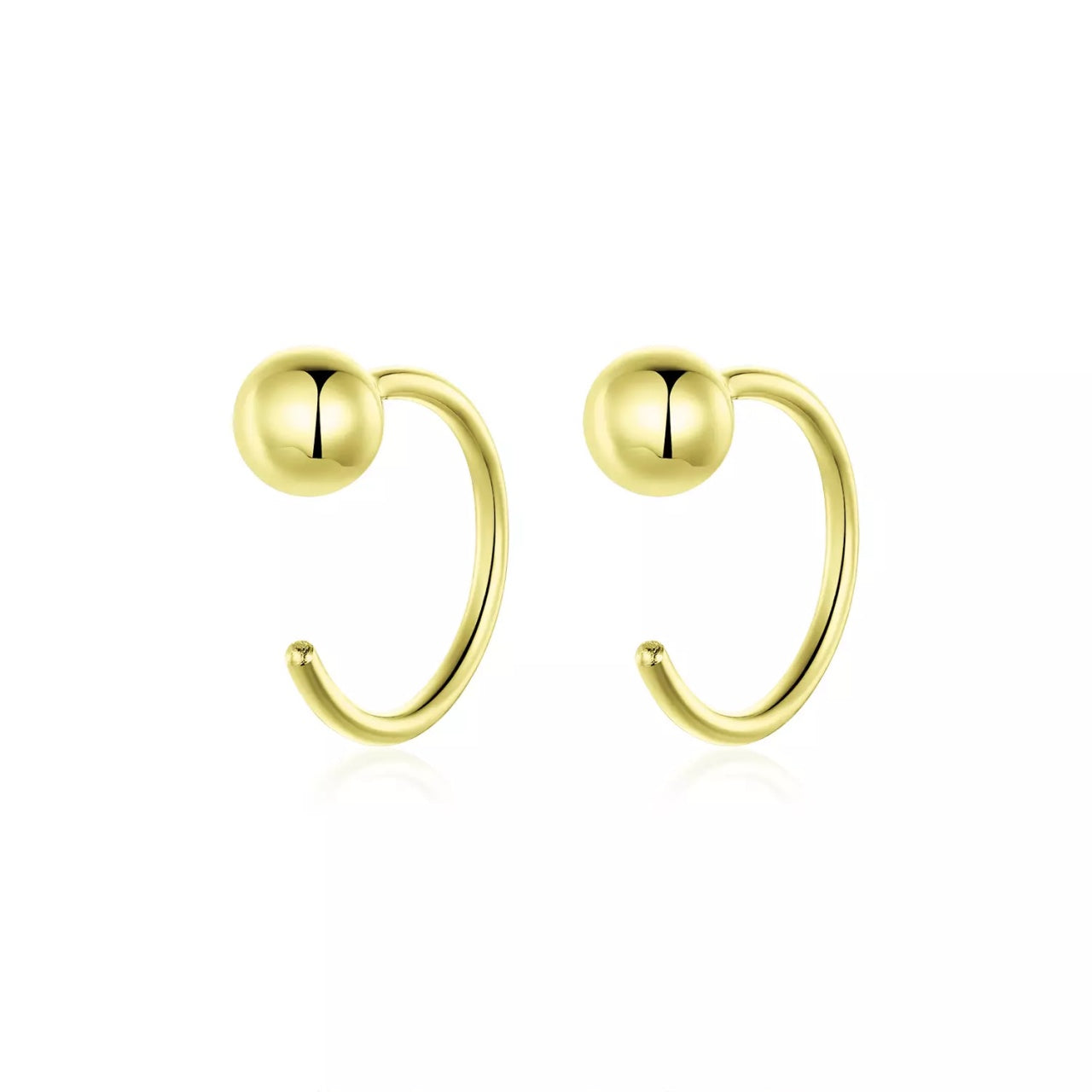Cercei din argint Golden Tiny Hoops, Argint 925, Pentru Femei